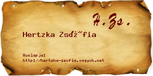 Hertzka Zsófia névjegykártya